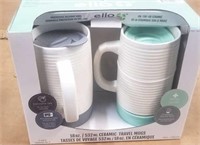 Ello Twin Pack Ceramic Travel Mugs