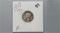 1917d Mercury Dime rd1091