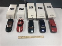 5 Plastic Model Cars (May not be in correct box)