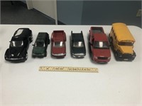 6 Plastic Model Cars