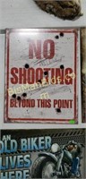 Tin Sign - No Shooting