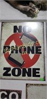 Tin Sign - No Phone Zone