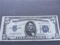 1934 silver 5 dollar certificate