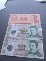 Honduras money 2 20 Lempiras and 1 1 lempiras