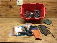 Box of Allen wrenches and miscellaneous