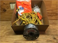 Box lot- extension cord, drop light and