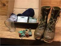 Box lot- converse rubber boots around size 8 ,