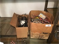Box lot of electrical wire and fixtures