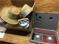Metal case with putter, golf  balls ,ink pen,