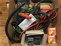 Jumper cables, oil filters, electrical breakers,