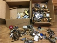 2 Box lots of keys and locks