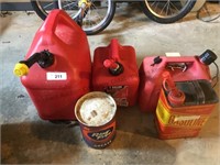 Gas cans, and grease