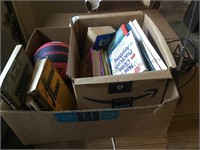 CB antenna, box lot of books,small basketball