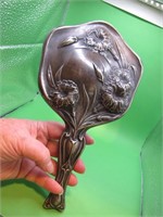 Vintage Ornate SilverPlate Hand Mirror 10&1/2"
