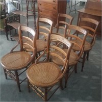 6- Cane Seated Chairs