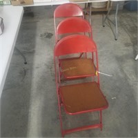3- Metal Folding Chairs