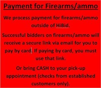 We process pmt for firearms/ammo outside of HiBid