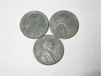 3 Steel Pennies 1943