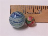2 Onion Skin Marbles. Some Roughness
