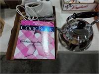 Tea Pot, Hand Mixer, Cook Book