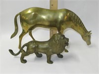Brass Horse & Lion