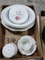 4- Stoneware Serving Bowls, Cup & Saucer