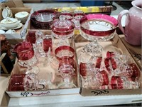 27 Pieces of Red Stemmed Glasses