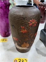Brown Pottery Vase, 10" Rabbit Décor