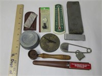 Misc. Inc. Brass Sun Dial, Thermometer, Etc