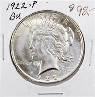 1922-P BU Peace Silver Dollar Coin