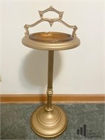 Retro Gold Told Ashtray on Stand
