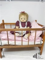 Wooden Baby Doll Crib