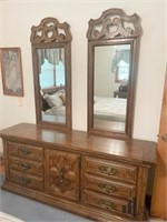 Retro Dresser with Two Mirrors