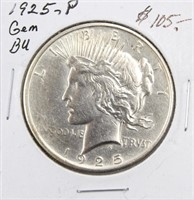 1925 BU Peace Silver Dollar Coin
