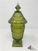 Indiana Glass Co Mount Vernon Olive Green Lidded