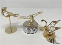 24 K Gold Plated Austrian Crystal Bird Figures