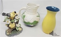 Vase Pitcher and Bird Figurine