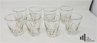 Eight Vintage Wheat Beverage Glasses