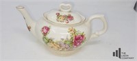 Painted Porcelain Teapot with Floral Motif