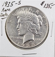 1935-S Peace Silver Dollar Coin Rare Date