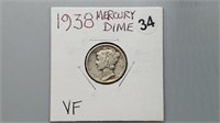 1938 Mercury Dime be2034