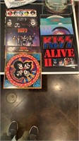 Vintage record lot with kiss queen journey