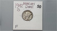 1942s Mercury Dime be2050
