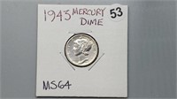 1943 Mercury Dime be2053