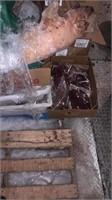 8 boxes, containers of mystery meat and two whole