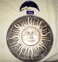 12" Dia Sun Plaque & Cobalt Glass Moon