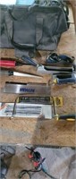 Group of files, small saws, blades and planer