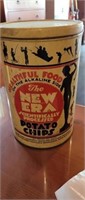New Era potato chip tin. Measures 12in tall and