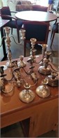 Group of Sterling weighted candlesticks and