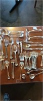 Group of  silver-plated flatware. Various